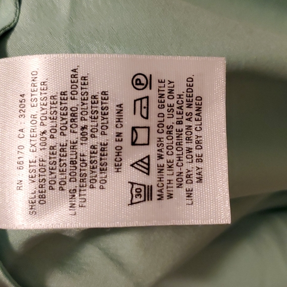 Dress - Pale Green With Silver Stripes, Ties at Waist, Kerchief Hem - Size 10 - Picture 7 of 7